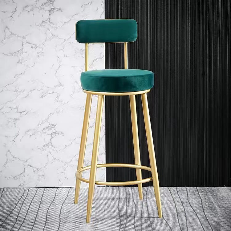 Scandinavian Round Armless Counter Stools Upholstered Bar Stools for Home