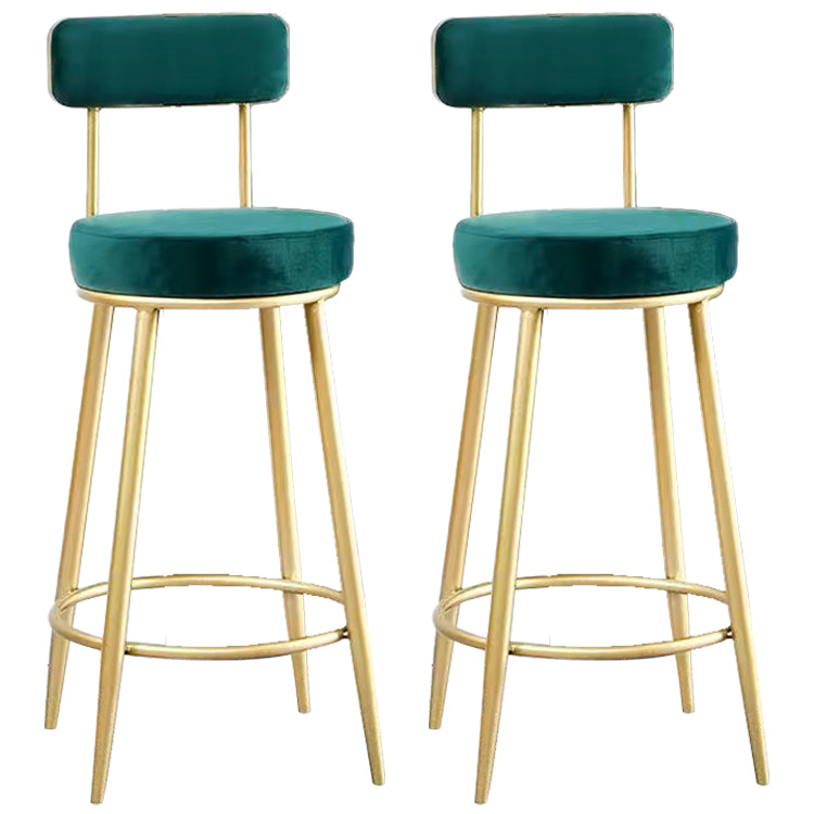 Scandinavian Round Armless Counter Stools Upholstered Bar Stools for Home