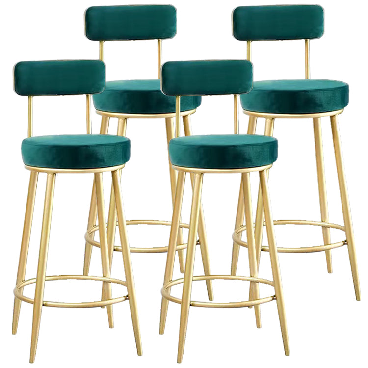 Scandinavian Round Armless Counter Stools Upholstered Bar Stools for Home