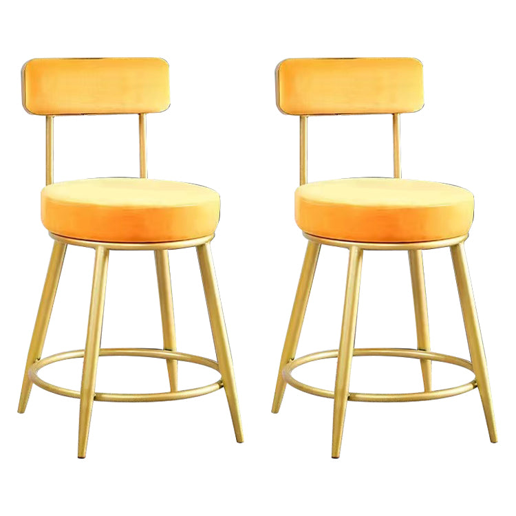 Scandinavian Round Armless Counter Stools Upholstered Bar Stools for Home