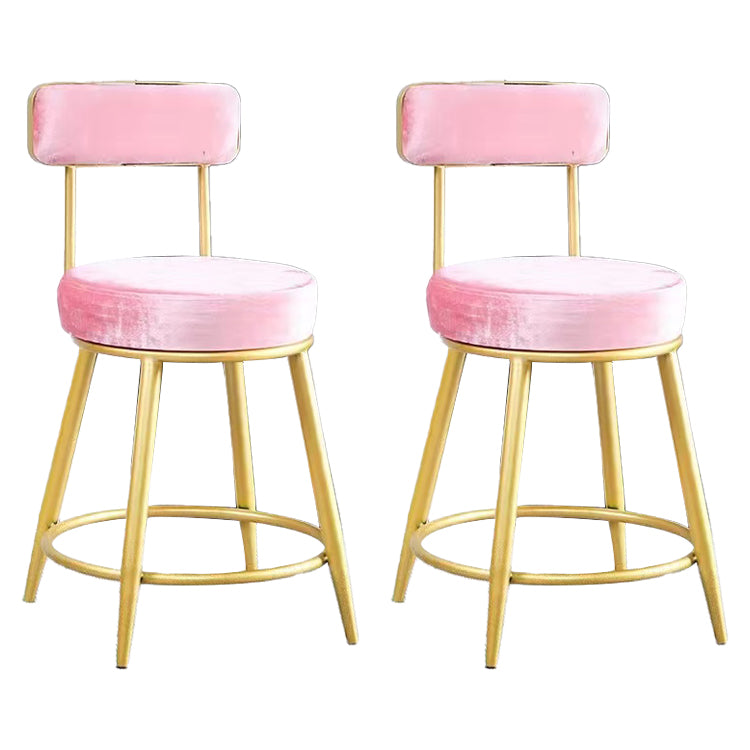 Scandinavian Round Armless Counter Stools Upholstered Bar Stools for Home