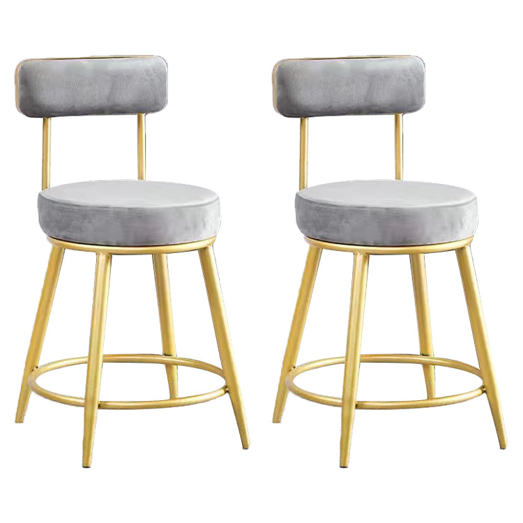 Scandinavian Round Armless Counter Stools Upholstered Bar Stools for Home