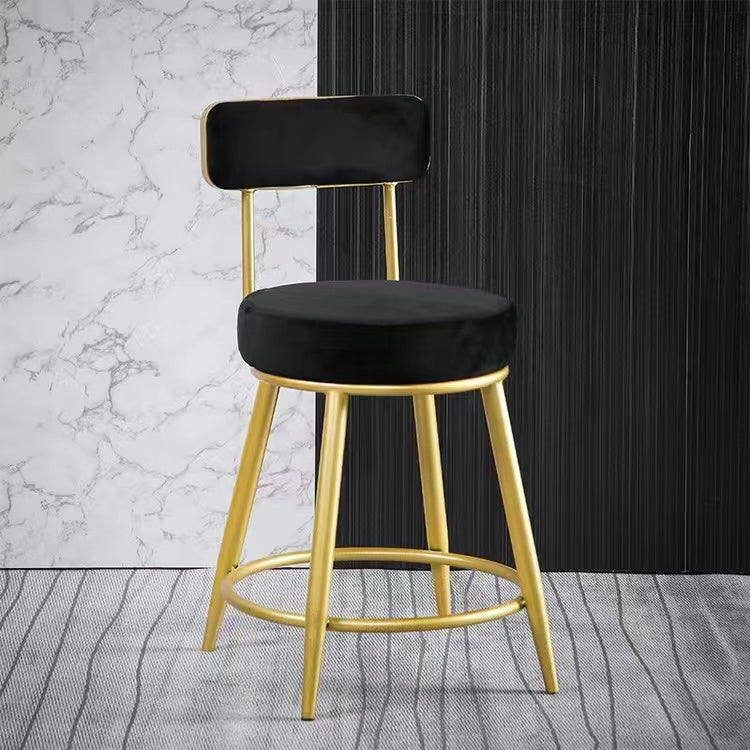 Scandinavian Round Armless Counter Stools Upholstered Bar Stools for Home