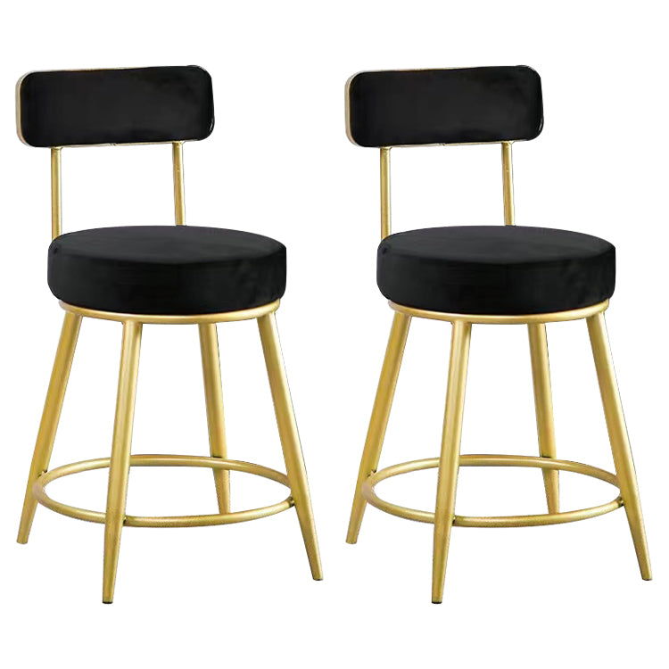 Scandinavian Round Armless Counter Stools Upholstered Bar Stools for Home