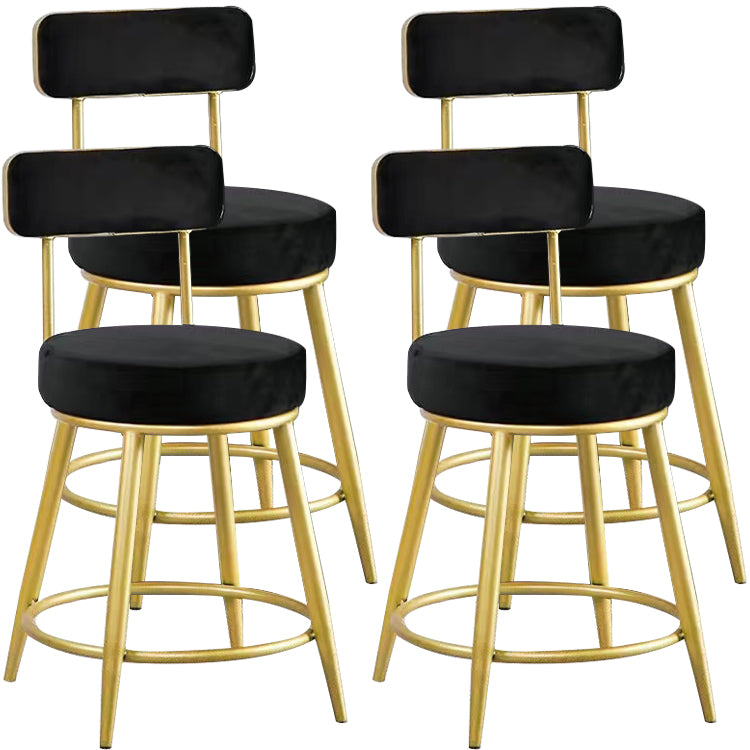 Scandinavian Round Armless Counter Stools Upholstered Bar Stools for Home