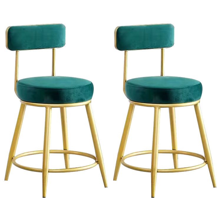 Scandinavian Round Armless Counter Stools Upholstered Bar Stools for Home
