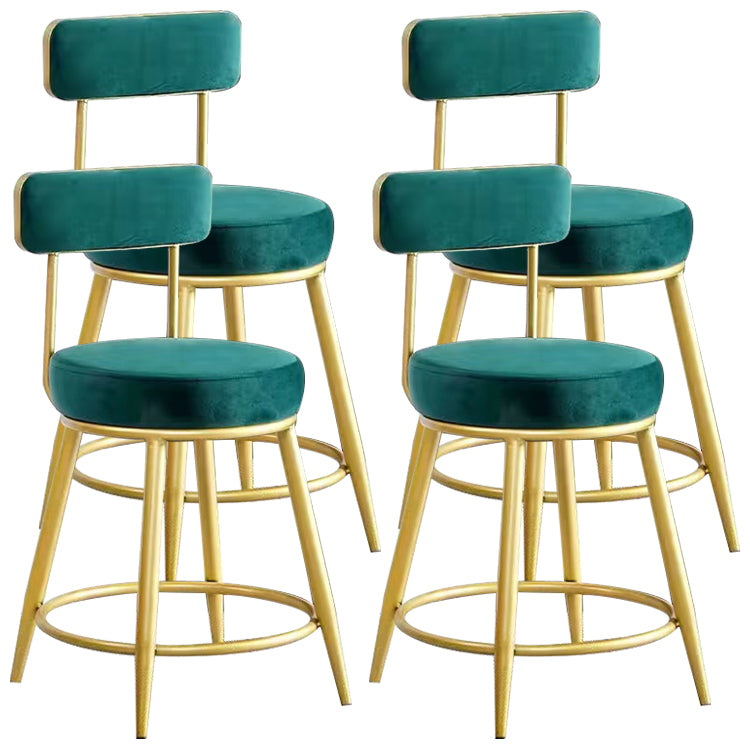 Scandinavian Round Armless Counter Stools Upholstered Bar Stools for Home