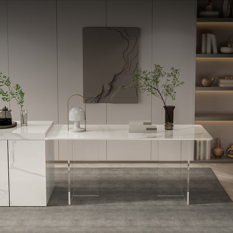 Designer Style Sintered Stone Dining Set Rectangle 1/2/5/7 Pieces Dining Table with Chairs
