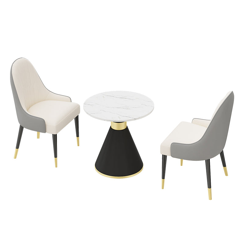 Glam Sintered Stone Dining Table Set 1/2/3/4/5 Pieces Dining Set for Dining Areas