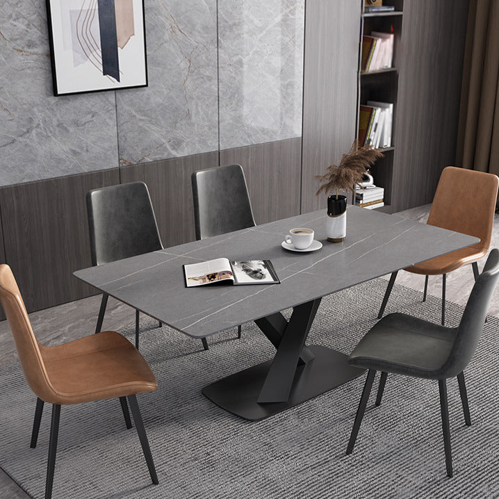 Modern Rectangle Dinette Set 1/3/4/5/6/7 Pieces Dining Table Set with Sintered Stone Top