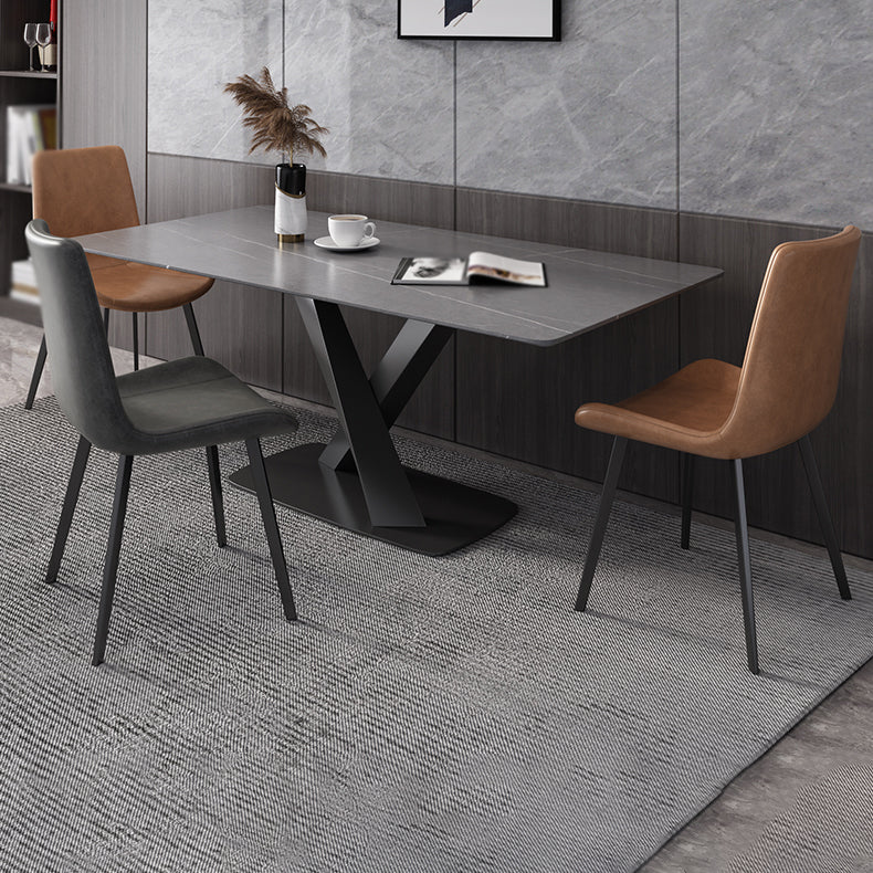 Modern Rectangle Dinette Set 1/3/4/5/6/7 Pieces Dining Table Set with Sintered Stone Top