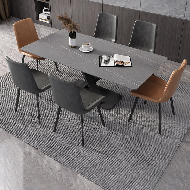 Modern Rectangle Dinette Set 1/3/4/5/6/7 Pieces Dining Table Set with Sintered Stone Top