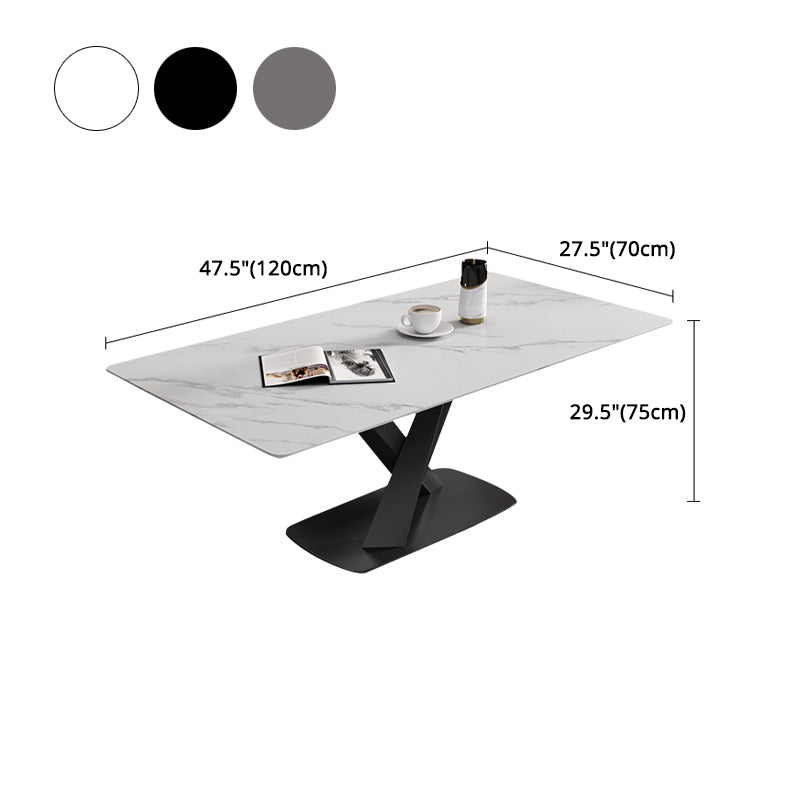 Modern Rectangle Dinette Set 1/3/4/5/6/7 Pieces Dining Table Set with Sintered Stone Top