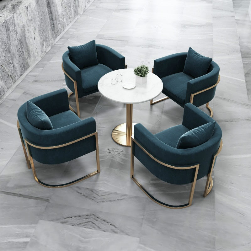 Glam Style Marble Dining Table 1/2/3/4/5 Pieces Dining Set for Home Use