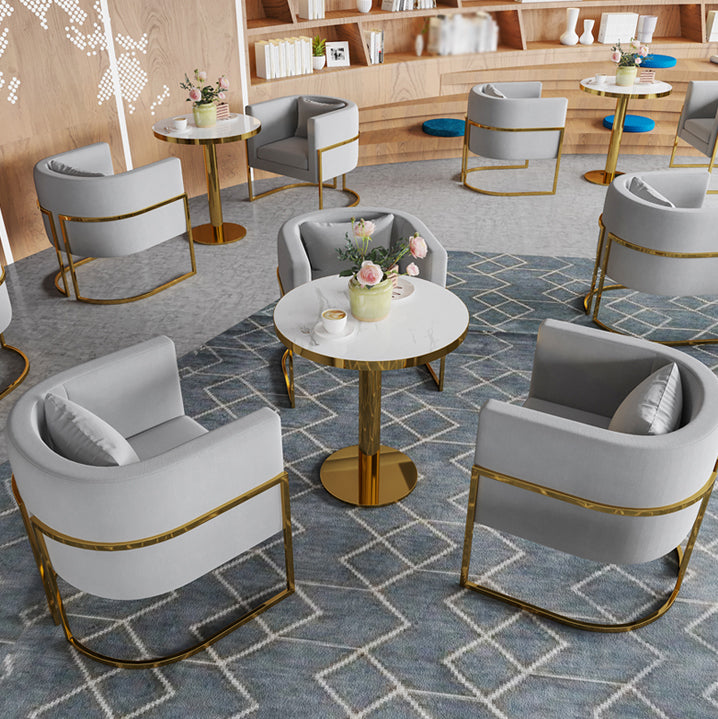 Glam Style Marble Dining Table 1/2/3/4/5 Pieces Dining Set for Home Use