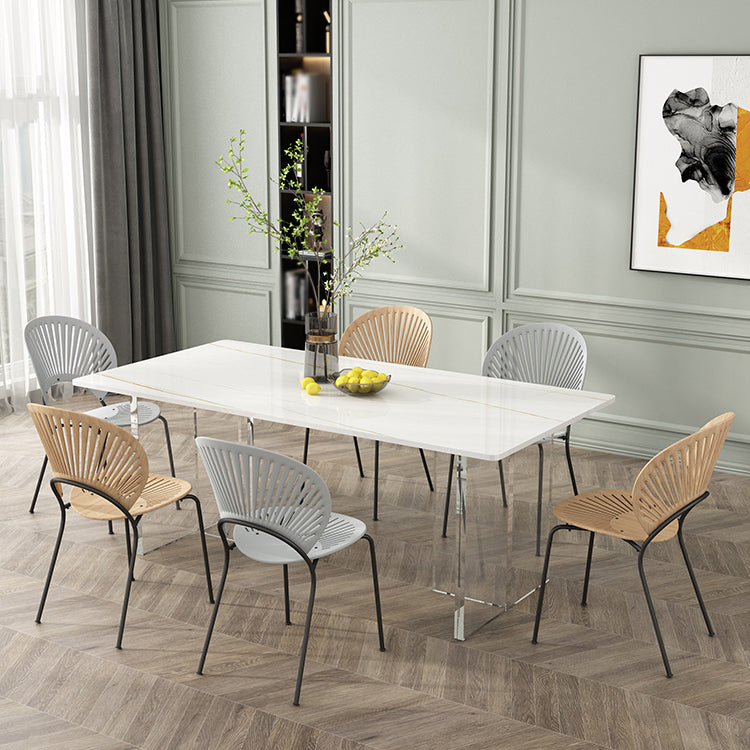Modern Rectangle Dining Table Set 1/2/5/7 Pieces Dining Set for Home Use