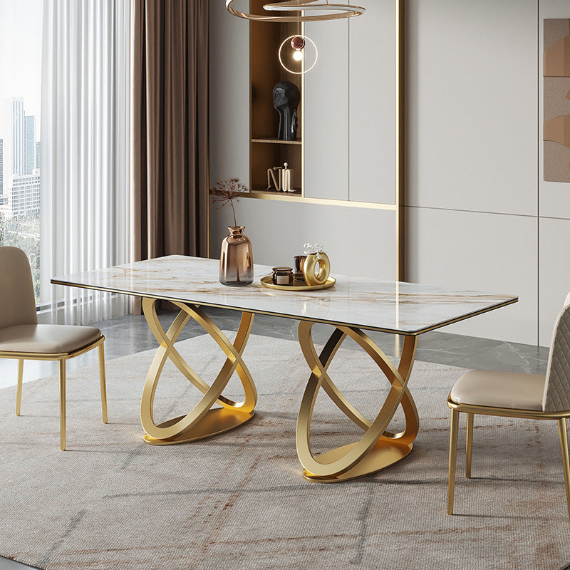 Luxury Sintered Stone Top Dining Set Rectangle 1/2/3/5/7 Pieces Dining Table with Chairs