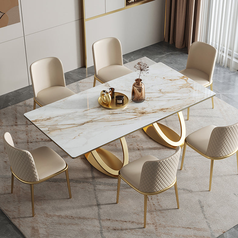 Luxury Sintered Stone Top Dining Set Rectangle 1/2/3/5/7 Pieces Dining Table with Chairs