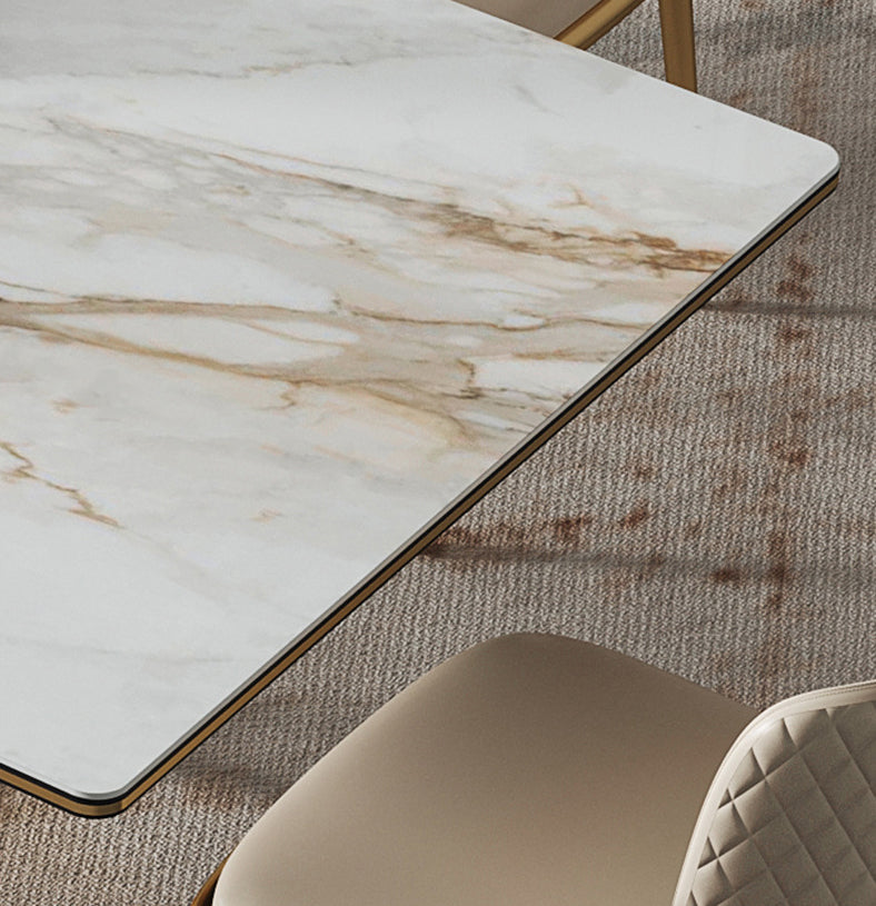 Luxury Sintered Stone Top Dining Set Rectangle 1/2/3/5/7 Pieces Dining Table with Chairs