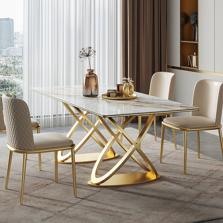 Luxury Sintered Stone Top Dining Set Rectangle 1/2/3/5/7 Pieces Dining Table with Chairs