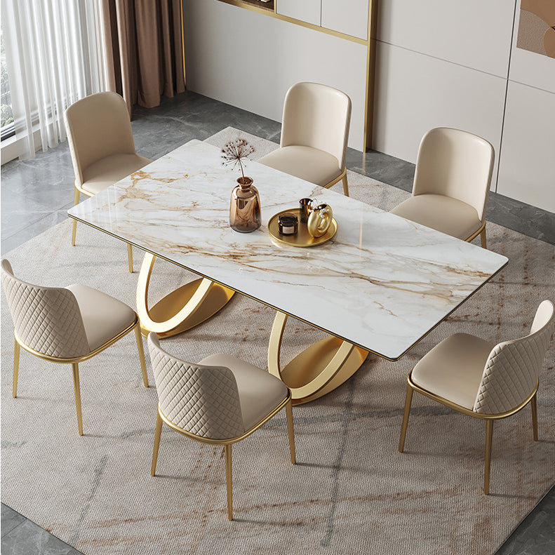 Luxury Sintered Stone Top Dining Set Rectangle 1/2/3/5/7 Pieces Dining Table with Chairs