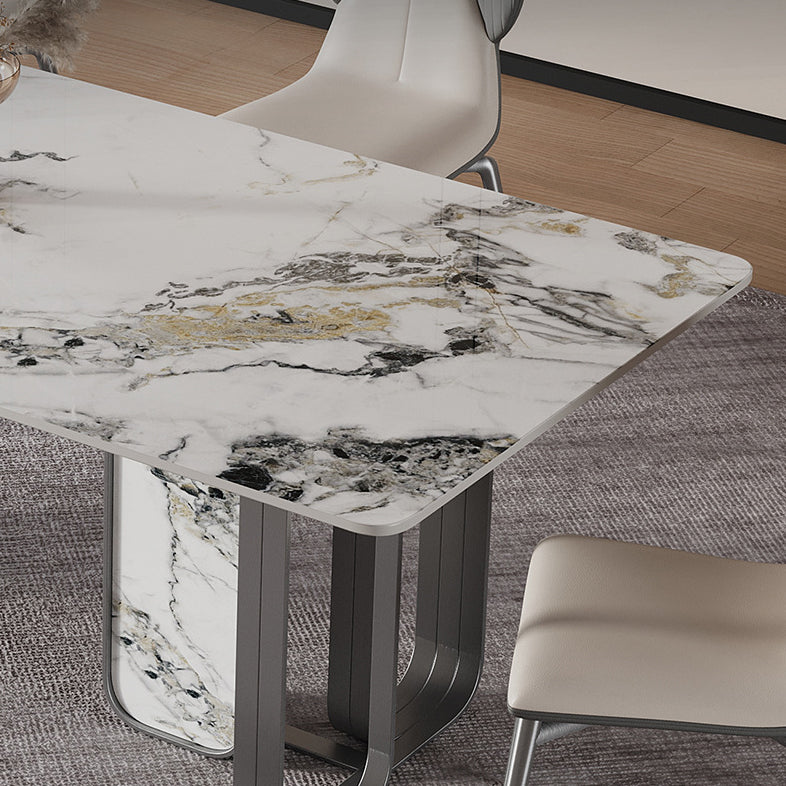 Nordic Sintered Stone Top Dining Set Rectangle 1/2/5/6/7 Pieces Dining Table with Chairs