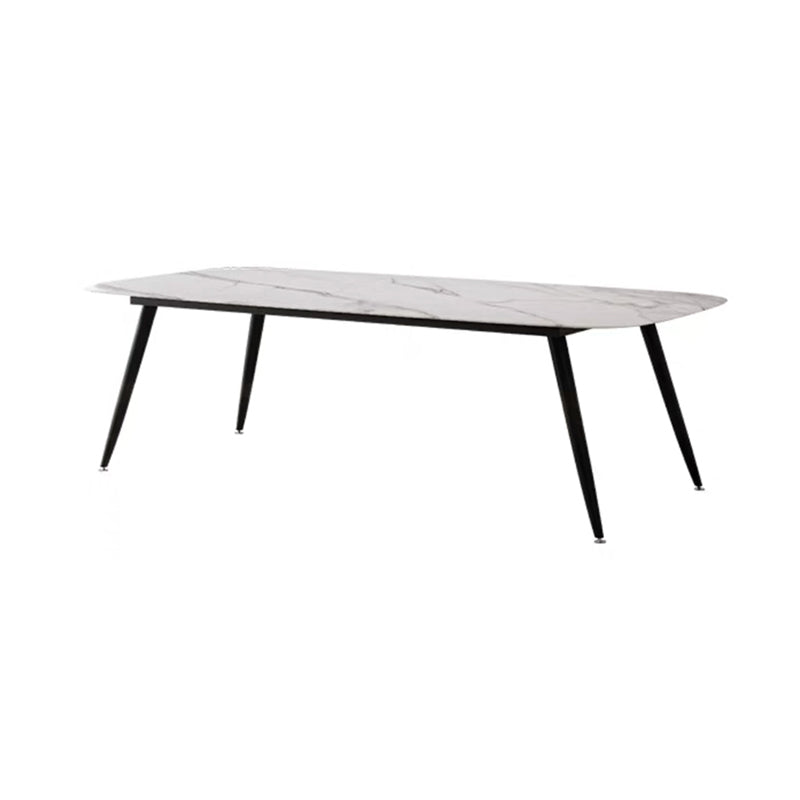 Modern Rectangle Dinette Set 1/4/5 Pieces Dining Table Set with White Sintered Stone Top