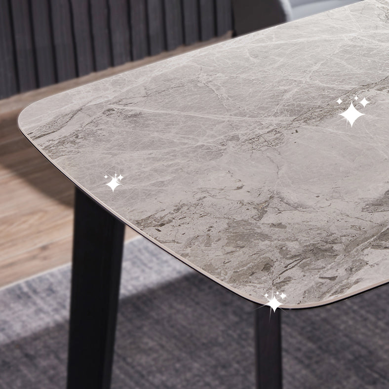 Modern Ash Wood Dinette Set 1/2/4/5/7 Pieces Dining Table Set with Grey Sintered Stone Top