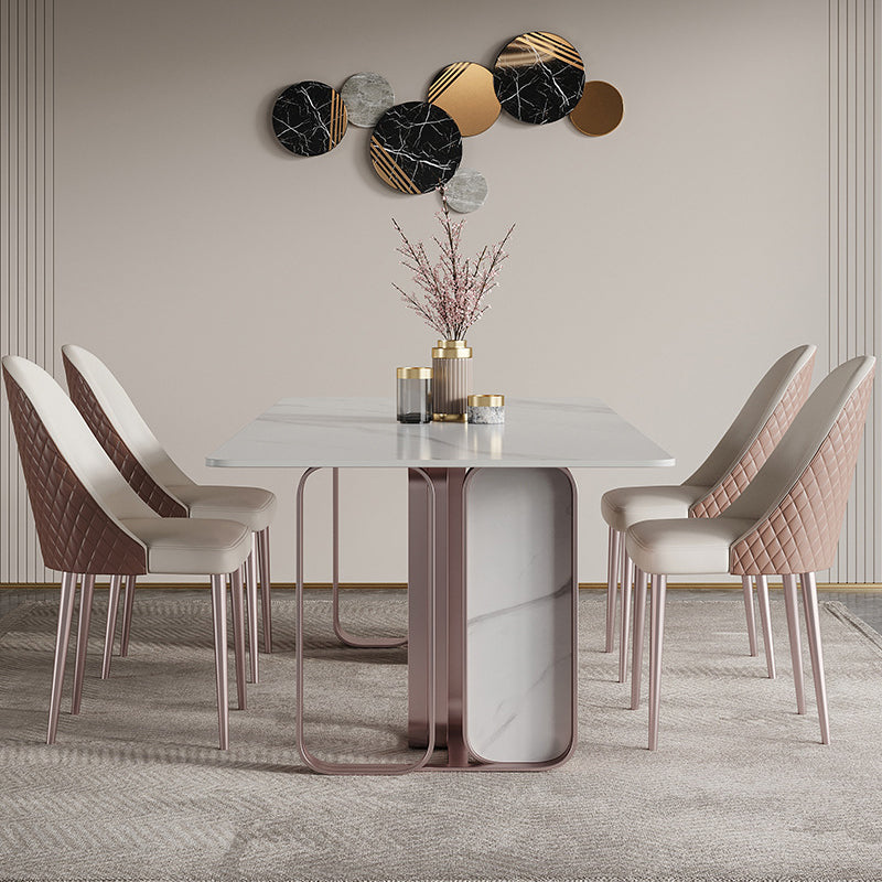 Luxury Sintered Stone Dining Set 1/2/5/6/7 Pieces Rectangle Dining Table with Chairs