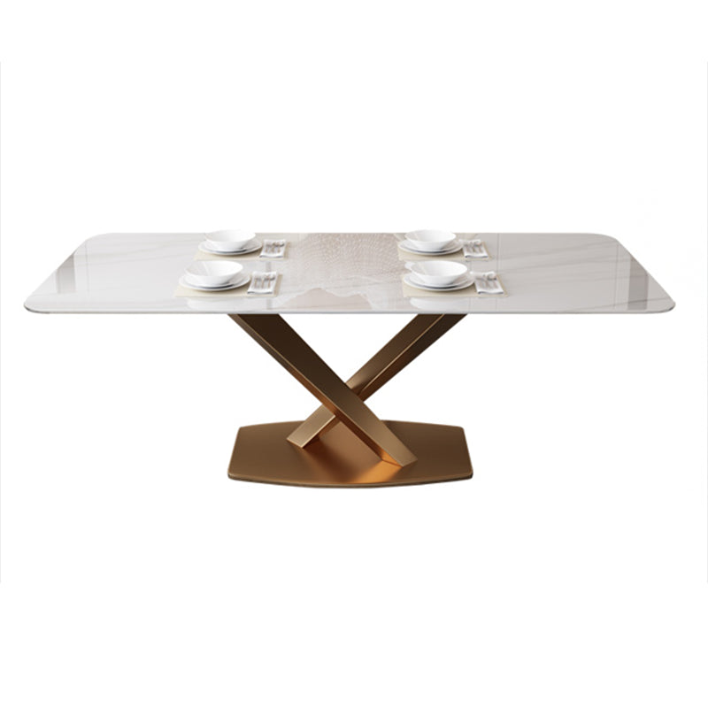 Luxury Sintered Stone Top Dining Set Rectangle 1/4/5/6/7 Pieces Dining Table with Chairs