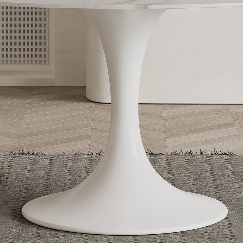 Modern Round Dinette Set 1/3/4/5/7 Pieces Dining Table Set with White Sintered Stone Top