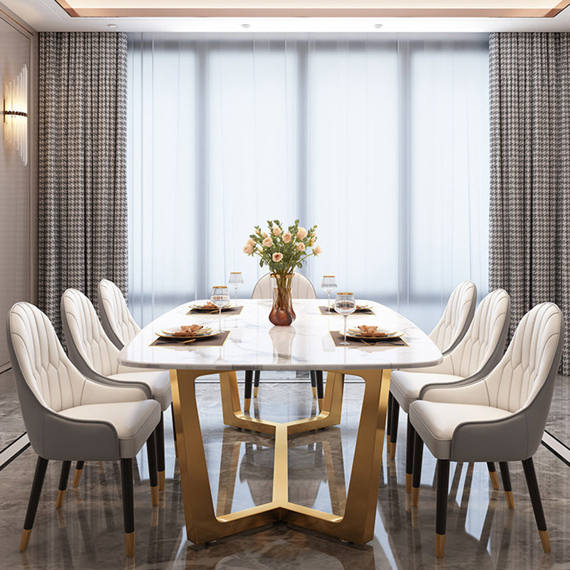 Luxury Rectangle Sintered Stone Top Dining Set 1/2/5/6/7 Pieces Dining Table with Chairs