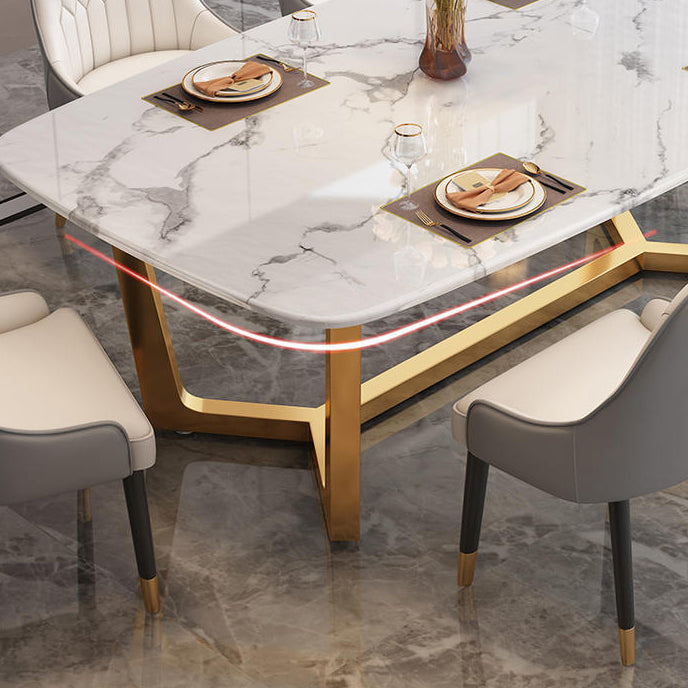 Luxury Rectangle Sintered Stone Top Dining Set 1/2/5/6/7 Pieces Dining Table with Chairs