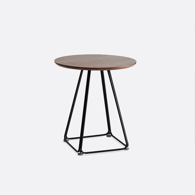 Modern Round Dining Table Wooden Dining Table with Metal Base for Kitchen