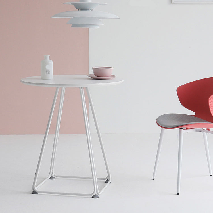 Modern Round Dining Table Wooden Dining Table with Metal Base for Kitchen