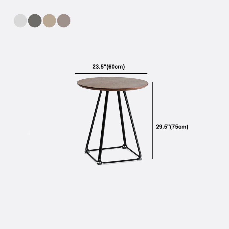 Modern Round Dining Table Wooden Dining Table with Metal Base for Kitchen
