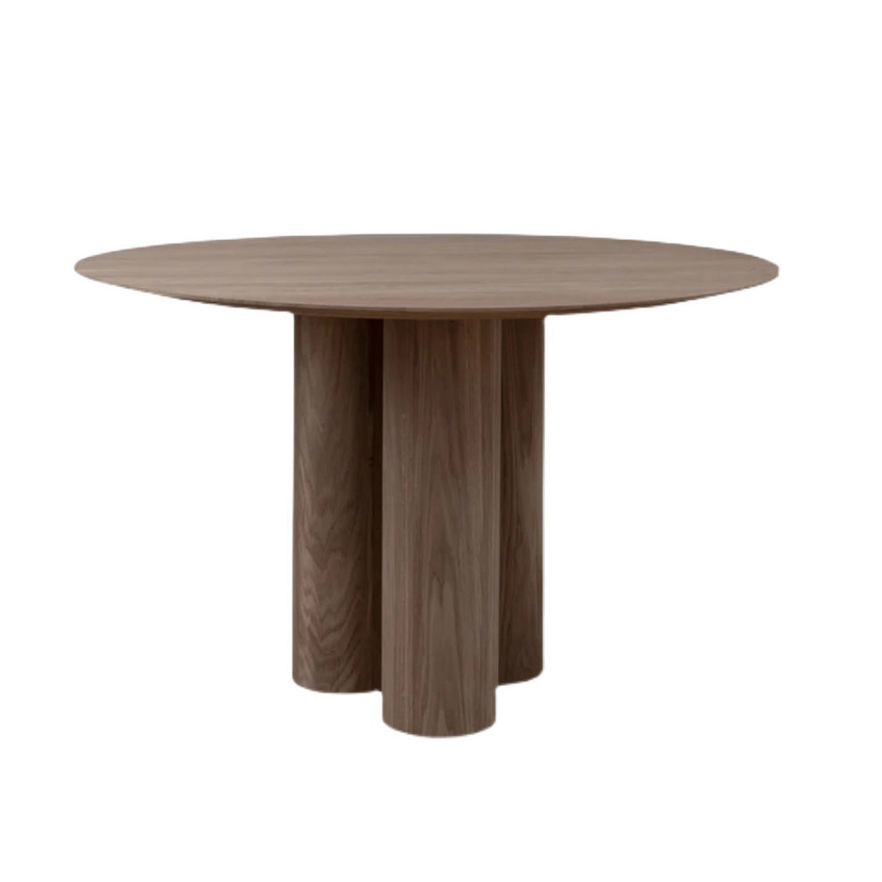 Round Simplicity Style Dining Table Fixed Table with Solid Wood