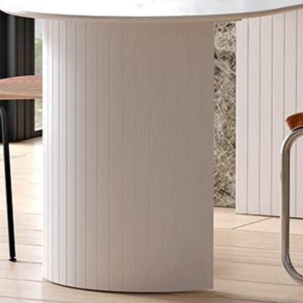 Free Form White Dining Table Solid Wood Table Contemporary with Double Pedestal