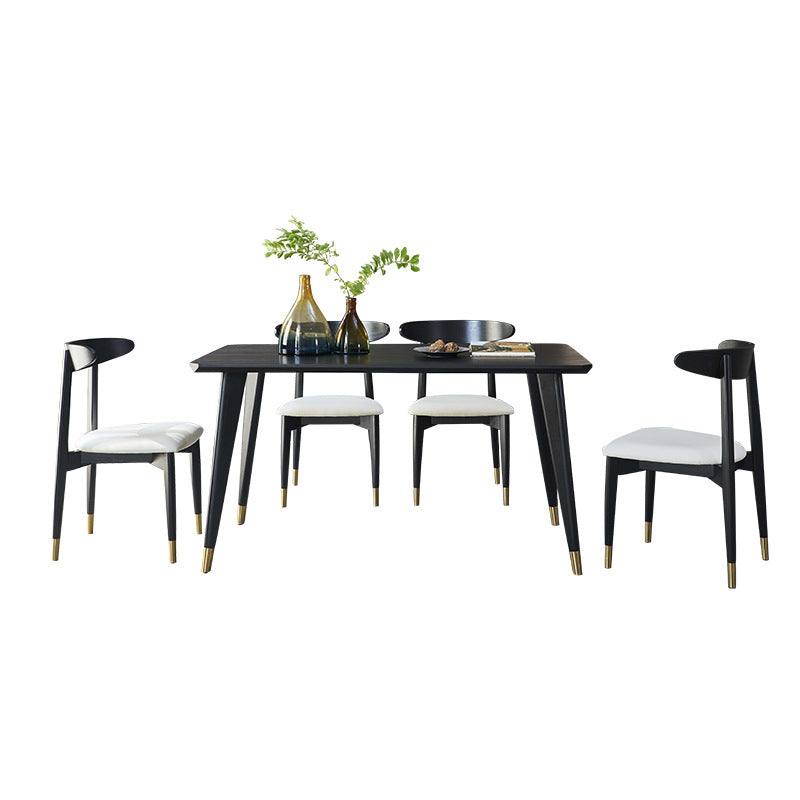 Solid Wood Traditional Luxury Rectangle Indoor Table Ash Wood Table with 4 Legs