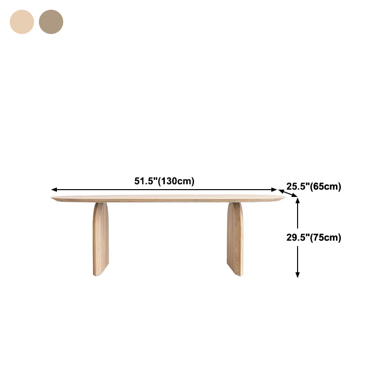 Modern Solid Wood Table for Restaurant Oval Dining Table with Double Pedestal