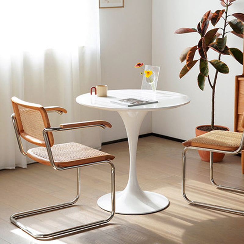 Contemporary Top Dining Table Round Dining Table with Pedestal Base