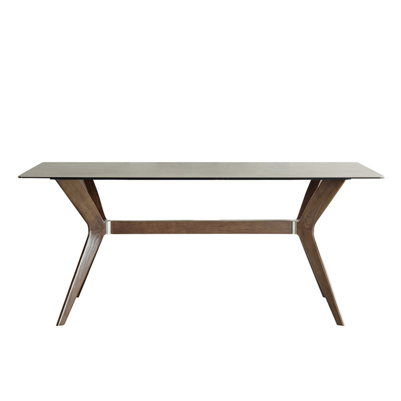 Medieval Modern Sintered Stone Top Dining Table Rectangle Kitchen Table with 4 Legs
