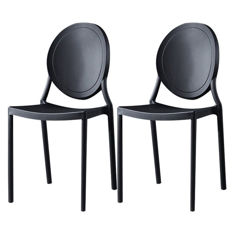Nordic Glam Style Chair Kitchen Armless Chair with Plastic Legs
