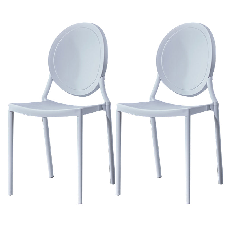 Nordic Glam Style Chair Kitchen Armless Chair with Plastic Legs