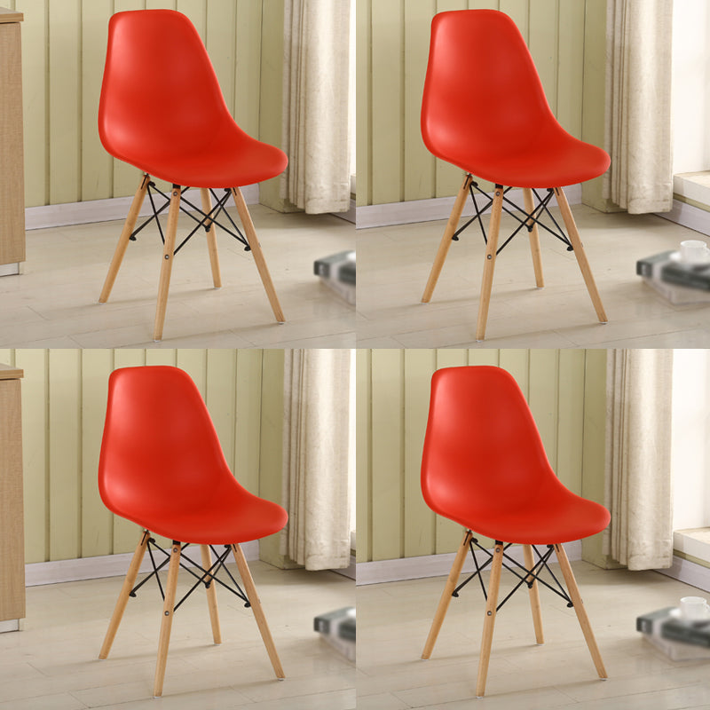 Scandinavian Wood Kitchen Dining Room Chair Open Back Side Chair