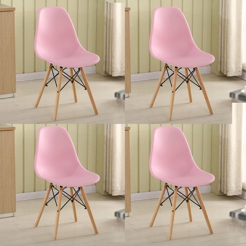 Scandinavian Wood Kitchen Dining Room Chair Open Back Side Chair
