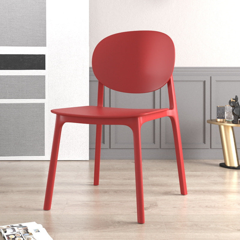 Contemporary Style Stackable Chair Kitchen Armless Chair with Plastic Legs