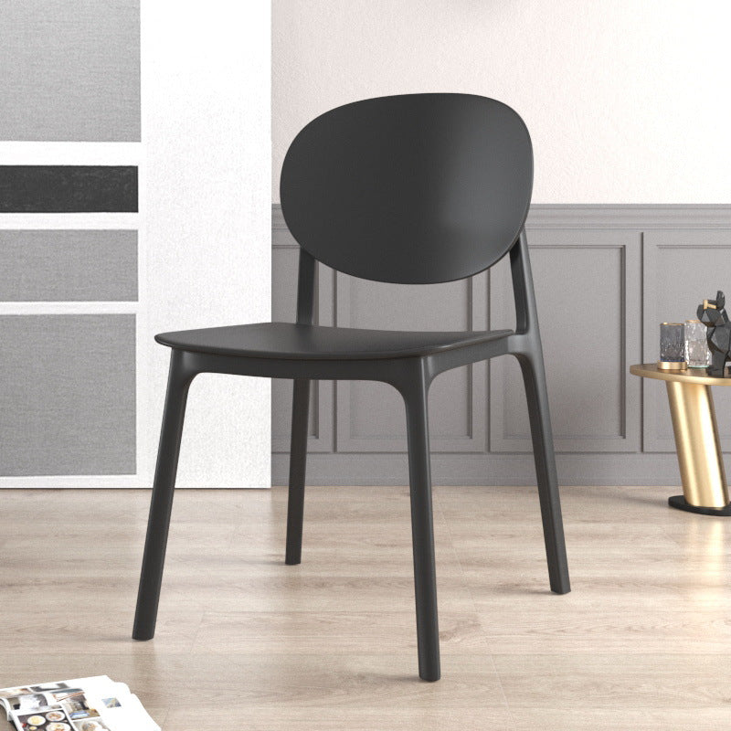 Contemporary Style Stackable Chair Kitchen Armless Chair with Plastic Legs