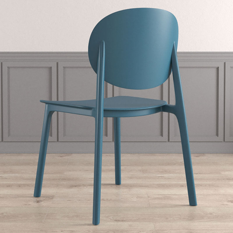 Contemporary Style Stackable Chair Kitchen Armless Chair with Plastic Legs