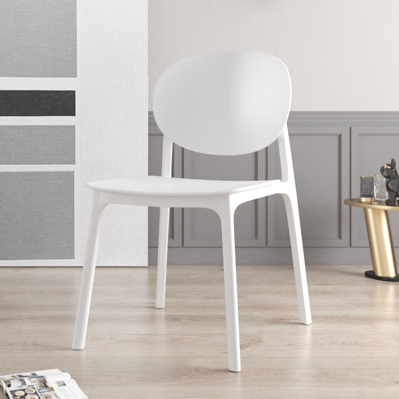 Contemporary Style Stackable Chair Kitchen Armless Chair with Plastic Legs